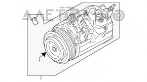 Compresorul de aer condiționat al modelului Ford Edge 15-18 2.0T scoate un sunet de rulment.