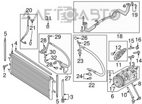 Compresorul de aer condiționat al modelului Ford Edge 15-18 2.0T scoate un sunet de rulment.