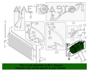 Compresorul de aer condiționat Ford Edge 15-18 2.0T