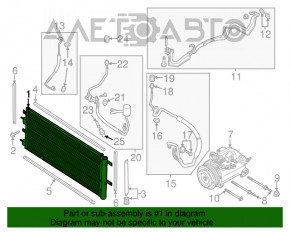 Radiatorul condensatorului de aer condiționat Ford Fusion mk5 13-20 2.5