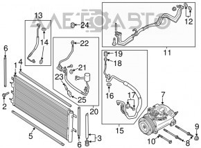 Radiatorul condensatorului de aer condiționat Ford Fusion mk5 13-20 2.5