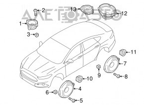 Динамик дверной передний правый Ford Fusion mk5 13-20 сломана направляйка