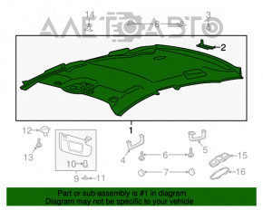 Acoperirea plafonului Ford Fusion mk5 13-16 bej fără geam panoramic, zdrobită.