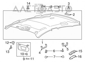 Acoperirea plafonului Ford Fusion mk5 13-16 bej fără geam panoramic, zdrobită.