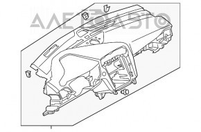 Torpedo panoul frontal fără AIRBAG Ford Fusion mk5 13-20 negru