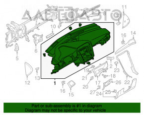 Panoul frontal cu AIRBAG pentru Ford Fusion mk5 13-20, bej, ruginit, torpedo.