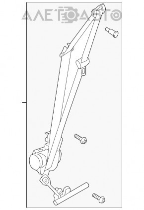 Centura de siguranță pentru șofer Ford Fusion mk5 13-16, negru murdar.