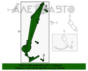 Centura de siguranță pentru șofer Ford Fusion mk5 13-16, neagră, ruptă, pentru curățare chimică.