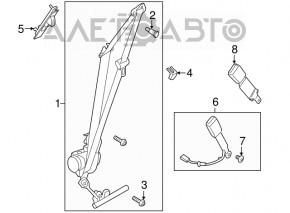 Centura de siguranță pentru șofer Ford Fusion mk5 13-16, negru murdar.