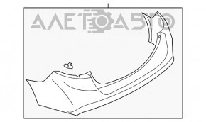 Bara spate completă Ford Fusion mk5 13-18 cu 2 tuburi, cu capace, cu senzori de parcare.