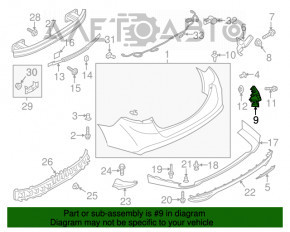 Suportul pentru bara spate stânga interior Ford Fusion mk5 13-18