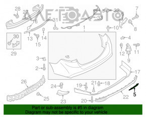 Отражатель заднего бампера левый Ford Fusion mk5 13-18