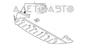 Protecția pentru bara de protecție față a modelului Ford Fusion mk5 13-16 este ștearsă, cu rupturi.