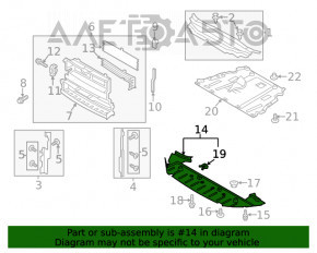 Protecția pentru bara de protecție față a modelului Ford Fusion mk5 13-16 este ștearsă, cu rupturi.