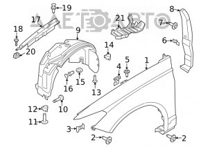 Уплотнитель крыла капот-крыло левый Ford Fusion mk5 13-20