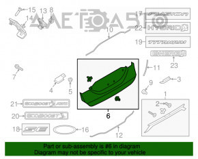 Capacul portbagajului Ford Fusion mk5 13-16, sub numărul de piesă, ghidajul este rupt.