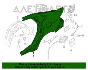 Aripa spate dreapta Ford Fusion mk5 13- bordo