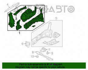 Partea din față dreapta a un sfert Ford Fusion mk5 13-20 fără suport, argintiu.