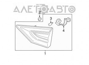 Lampa interioară pentru portbagajul din partea stângă a Ford Fusion mk5 13-16, cu o fisură pe sticlă