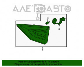 Lampa interioară pentru capacul portbagajului dreapta Ford Fusion mk5 13-16 pentru polizare.