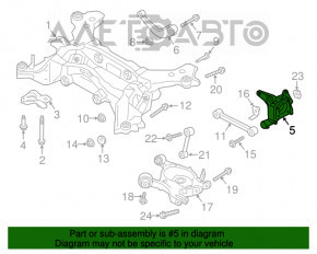 Butucul roții spate stânga Ford Fusion mk5 13- cu senzor ABS