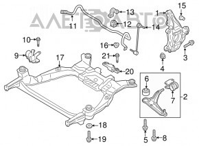 Подрамник передний Lincoln MKZ 13-16 2.0T. hybrid, потрескан сайлент