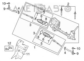 Capăt de direcție stânga Ford Fusion mk5 13-20, cu manșon crăpat.