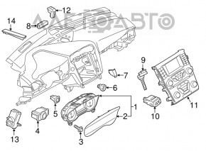 Panoul de instrumente Ford Fusion mk5 13-16, 1 display, mic, 107k, zgârieturi