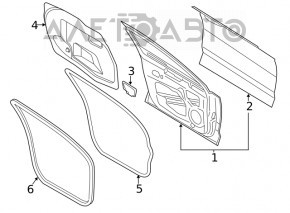 Ușă asamblată față dreapta Ford Fusion mk5 13-20 alb YZ, keyless, lovitură