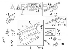 Обшивка двери карточка передняя правая Ford Fusion mk5 13-16 кожа черн