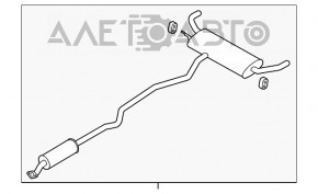 Traseul de evacuare dublu pentru Ford Fusion mk5 13-20 2.0T FWD este ruginit și are denivelări.