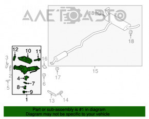 Tubul de admisie cu catalizator pentru Lincoln MKZ 13-16 2.0T