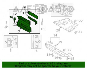 Jaluzele deflectorului radiatorului asamblate pentru Ford Fusion mk5 13-16 fără motor nou neoriginal