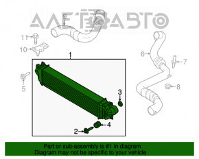 Интеркулер Lincoln MKZ 13-16 2.0T примят низ
