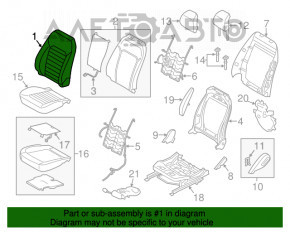 Водительское сидение Ford Fusion mk5 13-16 без airbag, электро, с подогревом, кожа черн, потерто, потрескалась кожа