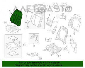 Scaun de pasager Ford Fusion mk5 13-16 cu airbag, electric, piele neagră.