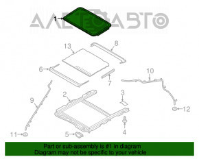 Geam asamblat Lincoln MKZ 13-20, perdea de soare