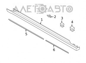 Bara stângă Ford Fusion mk5 13-20 albă are suporturile rupte, zdrobite, tăiate și garnitura este ruptă