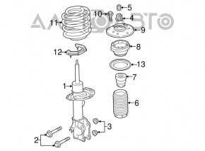 Suport amortizor față dreapta Ford Fusion mk5 13-20 ruginit.