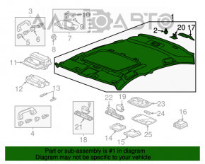 Обшивка потолка Honda Accord 13-17 беж, под перешив