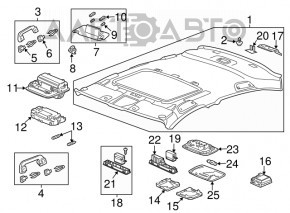 Обшивка потолка Honda Accord 13-17 беж, под перешив