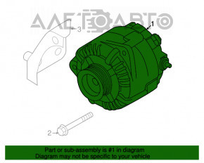 Generatorul Nissan Rogue 14-20 lipsește o bucată de la capacul din spate.