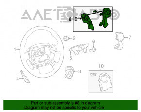 Butonul de control de pe volanul Toyota Camry v50 12-14 usa LE, XLE tip 2, este rupt, uzat.