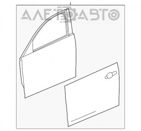 Дверь в сборе передняя левая Cadillac CTS 14- черный GBA, keyless