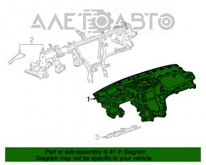 Torpedo fără airbag pentru panoul frontal Cadillac CTS 14- bej