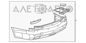 Бампер задний голый Cadillac CTS 14-16 под парктроники, без BSM