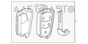 Ключ Cadillac CTS 14- 5 кнопок, с автозапуском, отсутствует рези покрытие