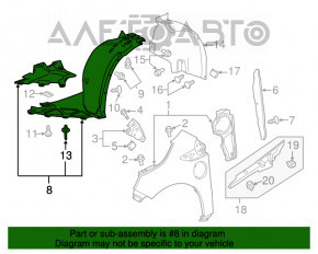Подкрылок передний правый передняя часть Chevrolet Volt 11-15