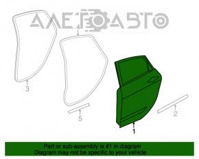 Ușă asamblată spate stânga Chrysler 200 15-17 negru PX8, manere