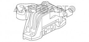 Подушка двигателя левая Chrysler 200 15-17 2.4